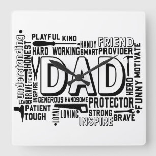 Vater Geburtstagsgeschenk Vater Vati Tag Papa Gesc Quadratische Wanduhr