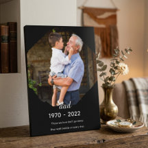 Vater-Gedenkplatte mit Staffelei für den Tisch