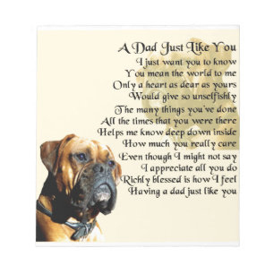 Vater Gedicht - Boxer Dog Design Notizblock