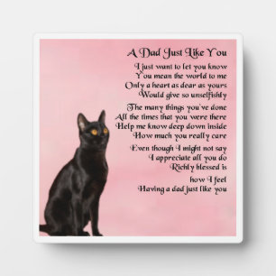 Vater Gedicht Plaque - Schwarze Katze Fotoplatte