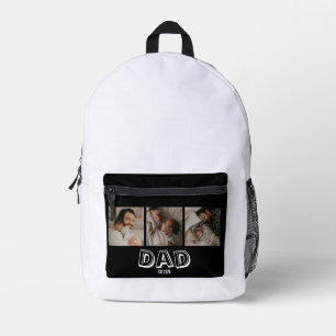 Vater gegründet 3 Foto-Geschenk Vater Andenken Bedruckter Rucksack
