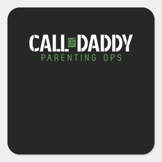 Vater-Geschenk | Aufruf von Daddy Parenting OPS Quadratischer Aufkleber (Vorderseite)