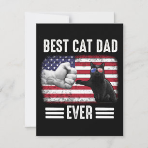 Vater-Geschenk   Best Cat Vater Ever Flag USA Dankeskarte