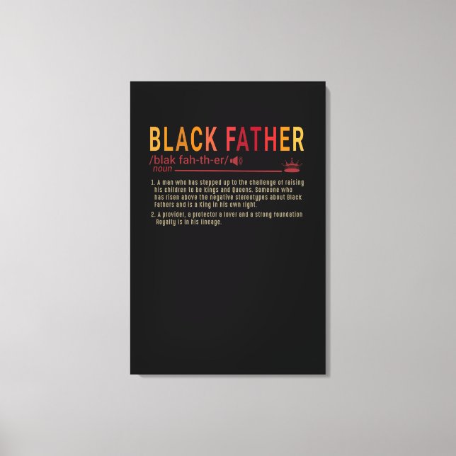 Vater-Geschenk | Definition Vater Black Father Gif Leinwanddruck (Vorderseite)