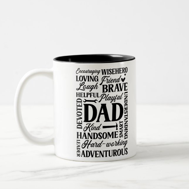 Vater-Geschenk des klassischen Vaters Zweifarbige Tasse (Links)