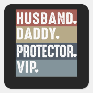 Vater Geschenk| Mann. Papa. Schutzvorrichtung VIP- Quadratischer Aufkleber