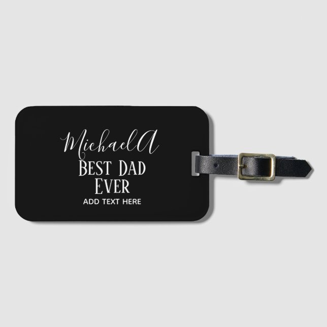 VATER Geschenk Personalisiert Classic Schwarz-weiß Gepäckanhänger (Vorderseite (Horizontal))