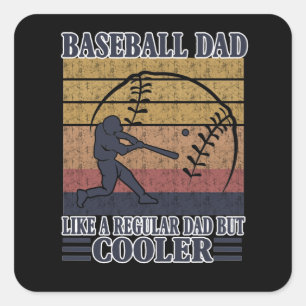 Vater-Geschenk Vintager Baseball-Vater wie ein r Quadratischer Aufkleber