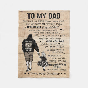Vater gib meinem Vater meinen Helden ein Geschenk Fleecedecke