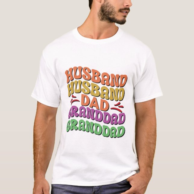 Vater gibt Geschenke Best Husband Vater Granddad T T-Shirt (Vorderseite)