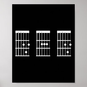 Vater Gift Idee Vathers Day D Chord Gitarre Poster