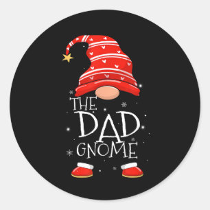 Vater Gnome Buffalo Kariert Matching Familie Weihn Runder Aufkleber