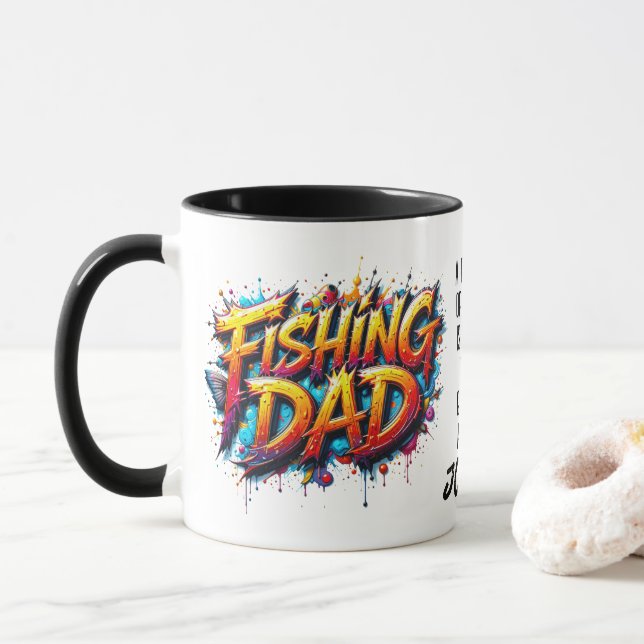 Vater Goldfarbener Graffiti-Zitat Tasse (Mit Donut)