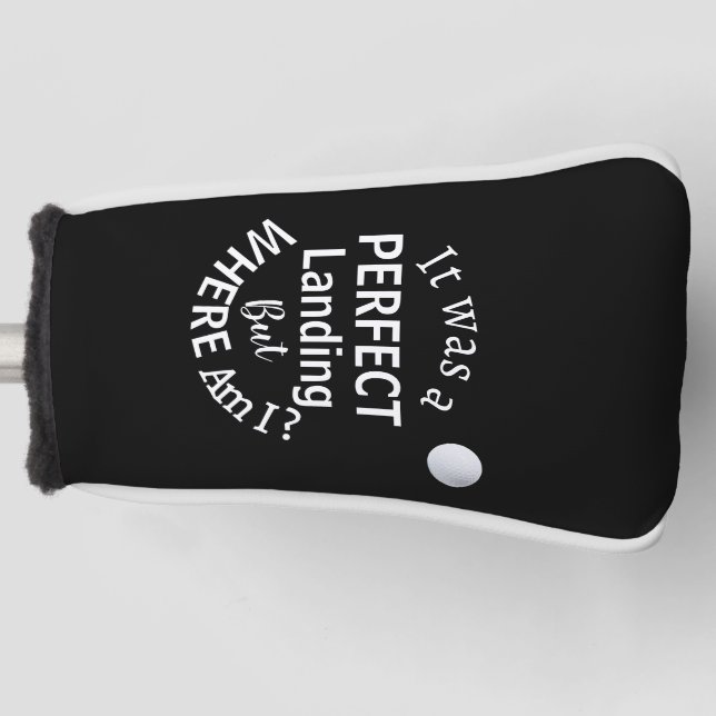 Vater Golf Ball Funny Spaß Schwarz-weißer Typ Cust Headcover (Vorderseite)