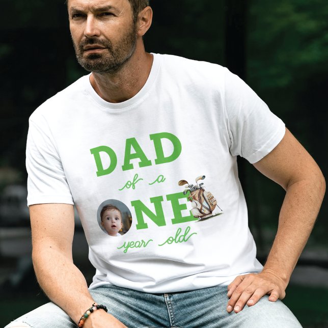 Vater Golf Erster Geburtstag Foto Personalisiert T-Shirt (Von Creator hochgeladen)