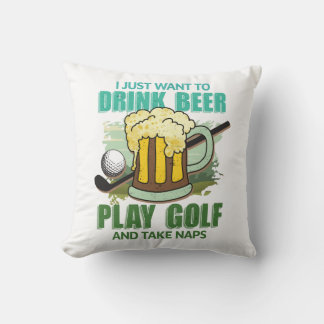 VATER GOLF und BIER Weißer Kissen