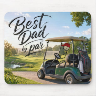 Vater-Golfspieler als Strichmännchen in einem Golf Mousepad