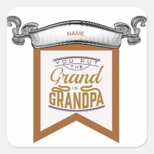 VATER, GRANDPA STIL QUADRATISCHER AUFKLEBER