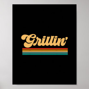 Vater Grilling Grillen Cooking Koch Poster