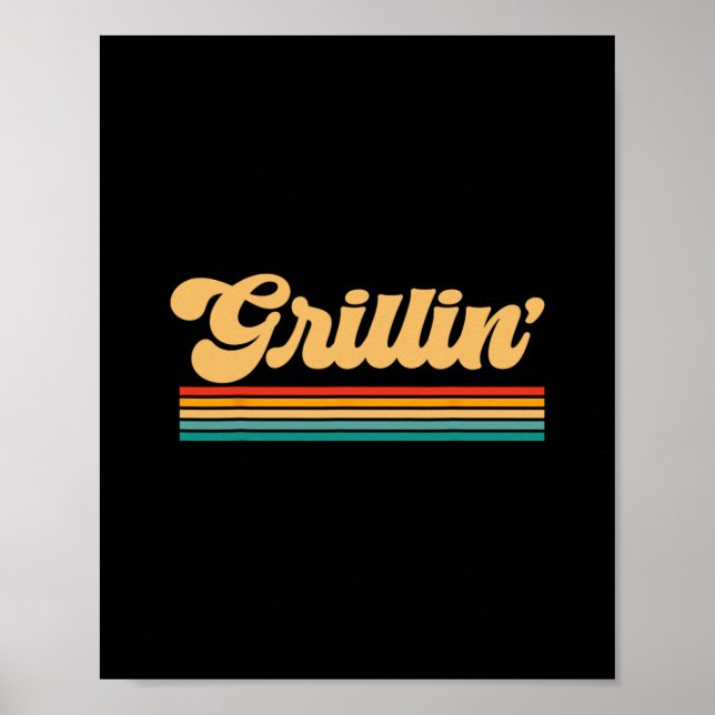 Vater Grilling Grillen Cooking Koch Poster (Vorne)