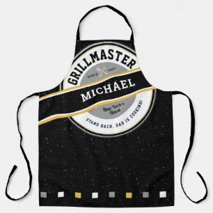 Vater Grillmeister Schürze auf Schwarz