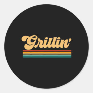 Vater grillt BBQ-Kochen Chef Runder Aufkleber