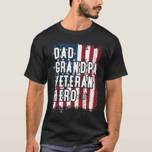 Vater-Großvater-Veteranen-Held Amercian Flagge T-Shirt