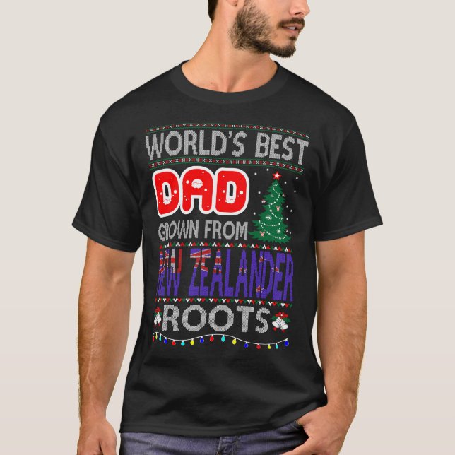 Vater Grown New Zealander Roots Weihnachtssüßer T-Shirt (Vorderseite)
