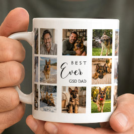 Vater GSD Hund Papa Fotocollage weiß schwarz Kaffeetasse
