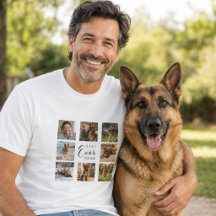 Vater GSD Hund Papa Fotocollage weiß