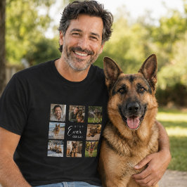 Vater GSD Papa Fotocollage schwarz T-Shirt