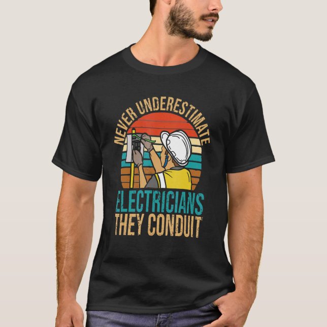 Vater Handyman Electricians Conduit Electrical T-Shirt (Vorderseite)