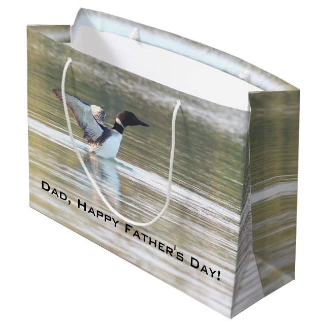 Vater Happy Vathers Day Große Geschenktüte (Rückseite Schrägansicht)