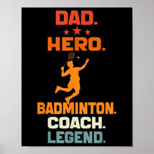 Vater Held Badminton Trainer Legende Badminton Spi Poster