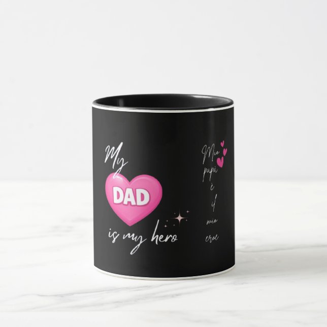 Vater Held Herz / Papà Eroe Tasse (Zentrum)