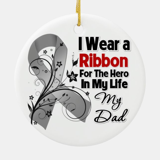Vater Hero in My Life Brain Cancer Keramikornament (Hinten)