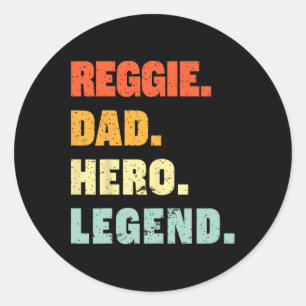 Vater Hero Legend Personalisiert Individuelle Name Runder Aufkleber