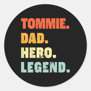 Vater Hero Legend Personalisiert Individuelle Name Runder Aufkleber