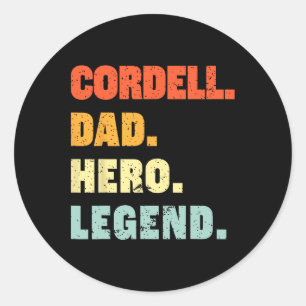 Vater Hero Legend Personalisiert Individuelle Name Runder Aufkleber