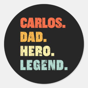 Vater Hero Legend Personalisiert Individuelle Name Runder Aufkleber