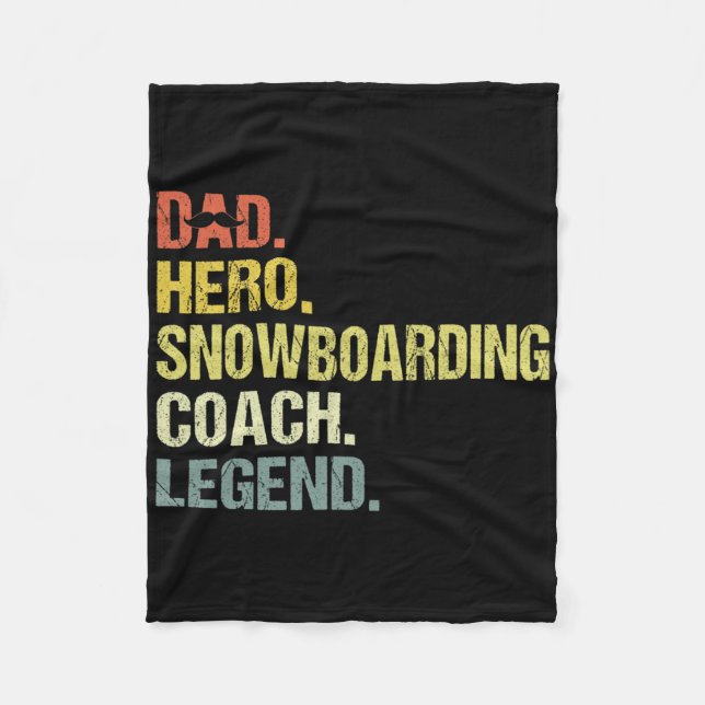 Vater Hero Snowboarden Coach Funny Snowboarden Coa Fleecedecke (Vorderseite)