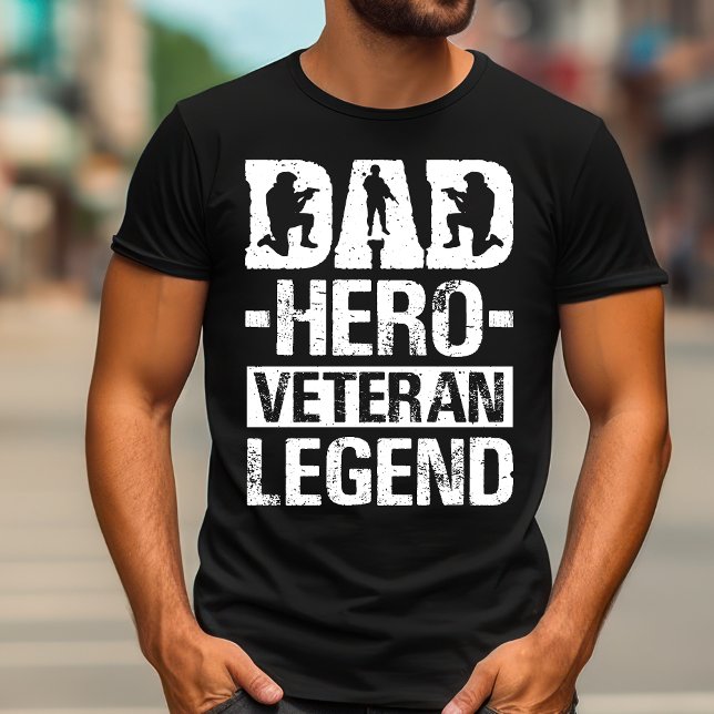 Vater Hero Veteran Legend | Vatertag T-Shirt (Vintage Dad Hero Veteran Legend T-Shirt | Patriotic Father's Day Gift)