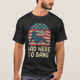 Vater Hier zu knacken Feuerwerk amerikanische Flag T-Shirt