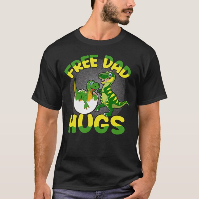 Vater Hugs Dinosaur Vater & Kind | Der lustige Vat T-Shirt (Vorderseite)
