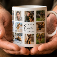 Vater Hund Papa Fotocollage weiß schwarz