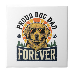 Vater-Hund-Shirt Vintage Golden Retriever Retro-De Fliese
