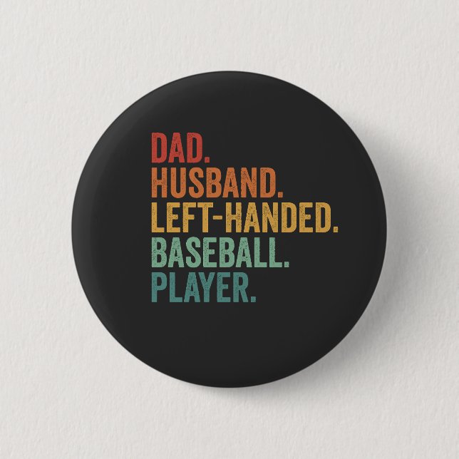Vater Husband Baseball Verlassen Handlegende Button (Vorderseite)