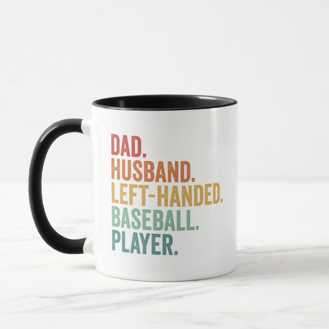 Vater Husband Baseball Verlassen Handlegende Tasse (Links)