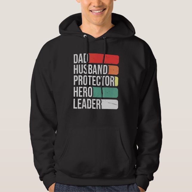 Vater Husband Protector Hero Leader Hoodie (Vorderseite)