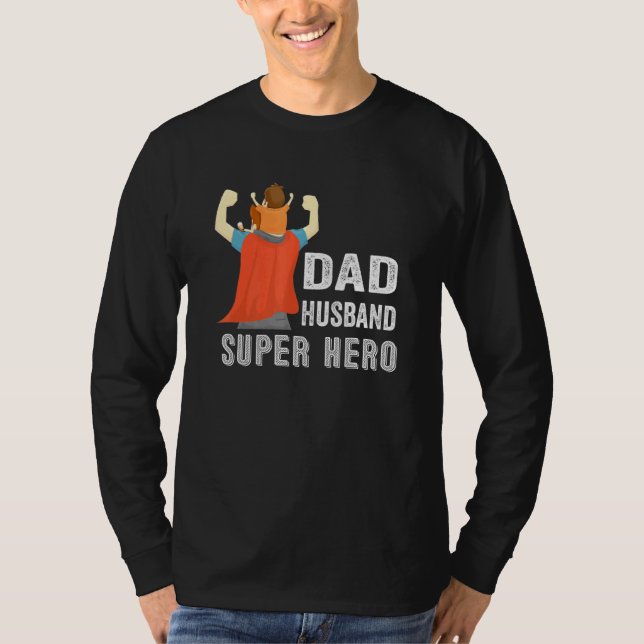 Vater Husband Super Hero Tragen Cape Son Vater Vat T-Shirt (Vorderseite)